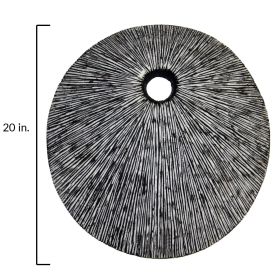 20" Contemporary Grey Round Wall Art
