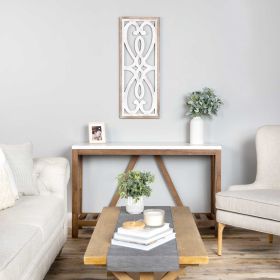 Distressed Heart And Fleur De Lis Wood Panel Wall Decor