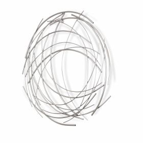 Silver Metal Abstract Round Hanging Wall Art Decor