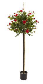 3' Rose Topiary Silk Tree
