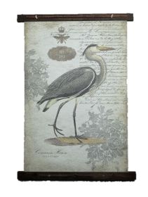 Grey Vintage Heron XL Tapestry Wall DÃ©cor