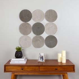 Neutral Textured Metal Plate Wall DÃ©cor