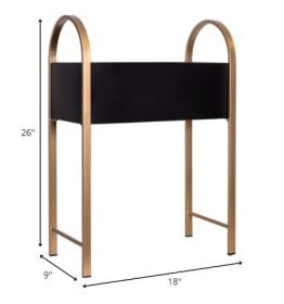 Gold and Black Metal Plant Stand