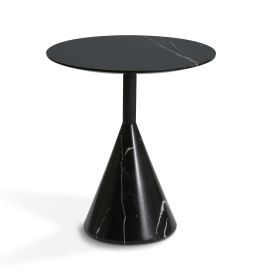 Cosette Marble Side Table 60cm Black