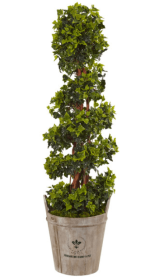 4â€™ English Ivy Tree in Farmhouse Planter UV Resistant (Indoor/Outdoor)