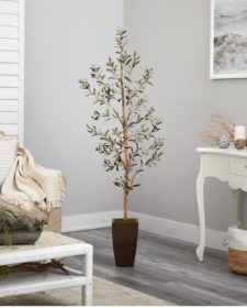 5.5â€™ Olive Artificial Tree in Bronze Metal Planter