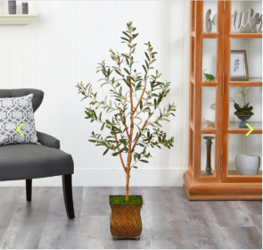 50â€ Olive Artificial Tree in Metal Planter