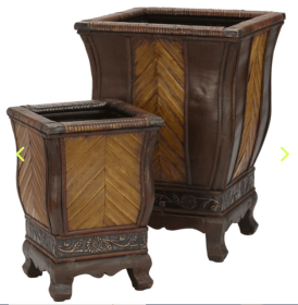 Decorative Wood Planters (Set of 2)