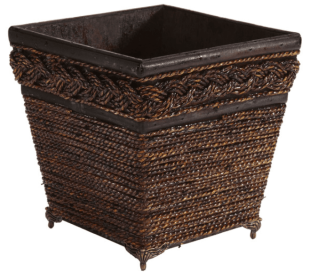 Lacquered Coiled Rope Decorative Planter
