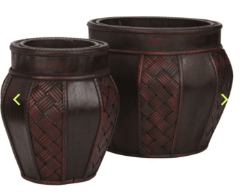 Wood and Weave Panel Decorative Planters (Set of 2)