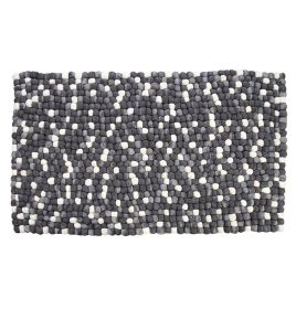 Amala - Handmade Wool Felt Pebble Rug - Grey 4x6