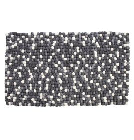 Amala - Handmade Wool Felt Pebble Rug - Grey 5x7