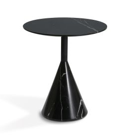 Cosette Marble Side Table 70cm Black